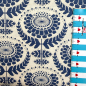 Preview: Baumwolle ST10217 Webware unelastisch Tilda Quilt Collection Tom Finnanger Lazy Days Collection creme blau Blumenmuster abstrakt